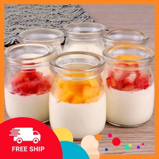 Set 12 hũ làm sữa chua thủy tinh dày loại đẹp size 100ml GDTA