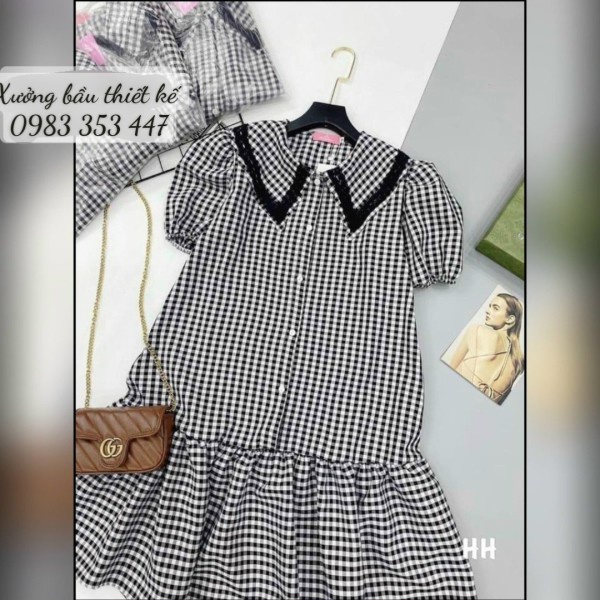 Đầm bầu dáng suông babydoll 3 tầng onesize đến 68kg