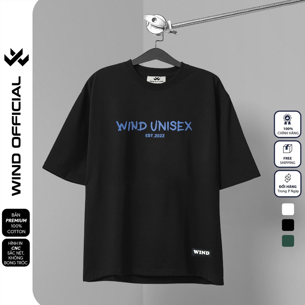 Áo thun tay lỡ unisex WIND EMOIJ 65% Cotton phông form rộng nam nữ oversize