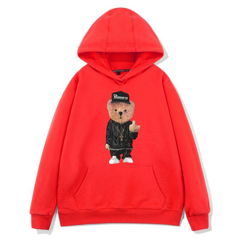 [ HÓT_GẤU ] ÁO HOODIE PHOM NAM NỮ IN PÉT HÌNH GẤU ĐỘI NÓN CỰC ĐẸP