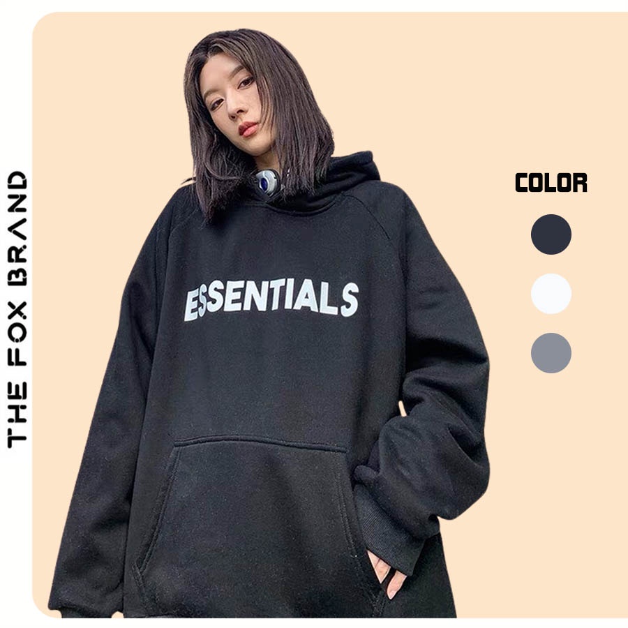 Áo khoác hoodie unisex nam nữ essentials chất nỉ bông form rộng The Fox