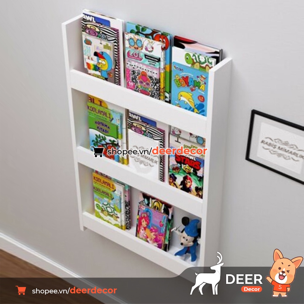 Kệ Sách Treo Tường Cho Bé Nhiều Ngăn Tầng - DEER DECOR