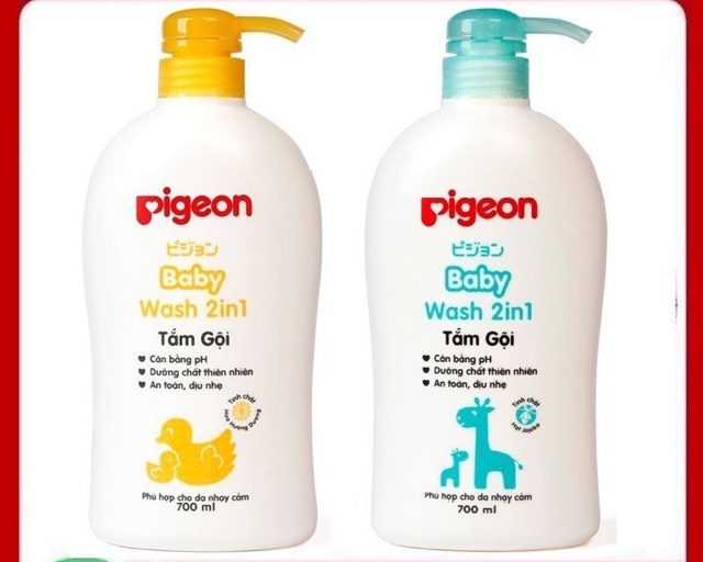 Tắm Gội Trẻ Em 2 Trong 1 Pigeon 700ml