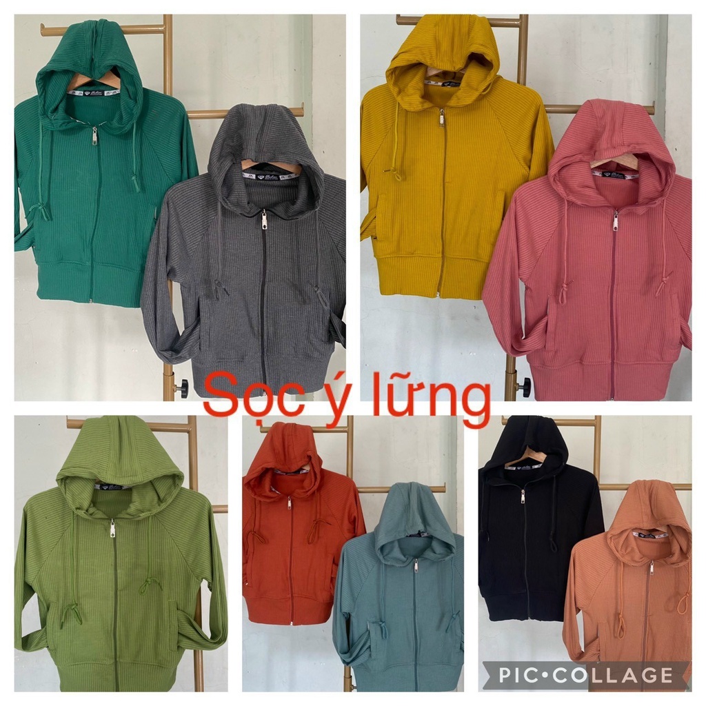 [45-55kg] Áo Khoác Thun Gân Nhỏ Form Lửng Croptop 4 Túi. Áo Khoác Nữ Vải Thun Gân Ý [Lửng Gân Ý]. [04]