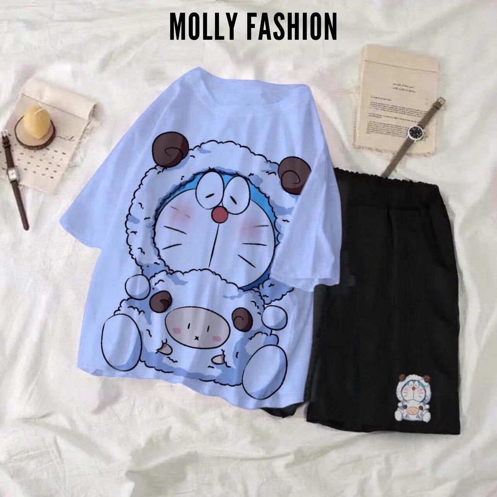 Set đồ bộ hoạt hình ❤️ Bộ mặc nhà Cartoon DOREMON form rộng Freesize Unisex nam nữ Molly Fashion