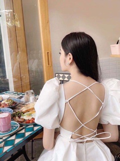 ĐẦM XOÈ TAY PHỒNG ĐAN DÂY LƯNG