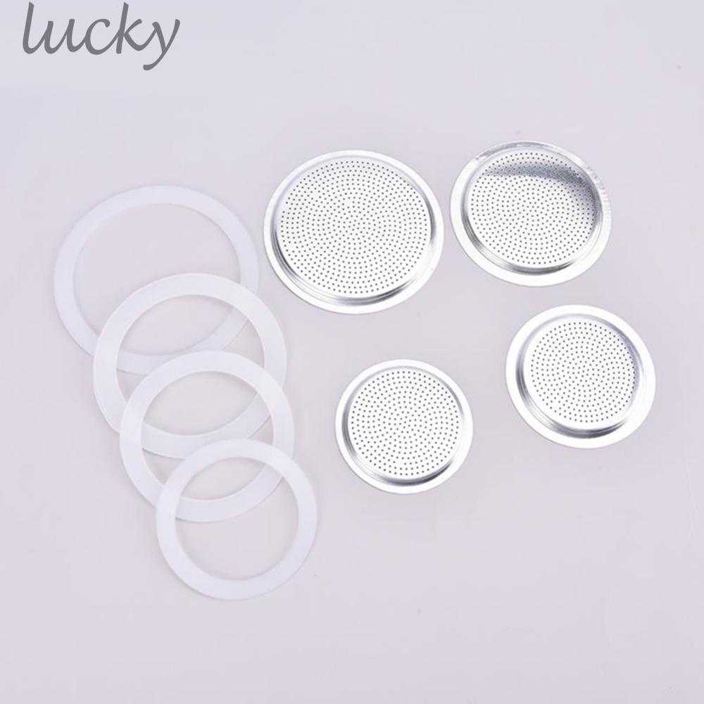 LUCKY~3 Silicone Seals And 1 Aluminum Filter For Espresso Pot Moka Pot Accessories cXnTsm FQHKIx#Ready Stock