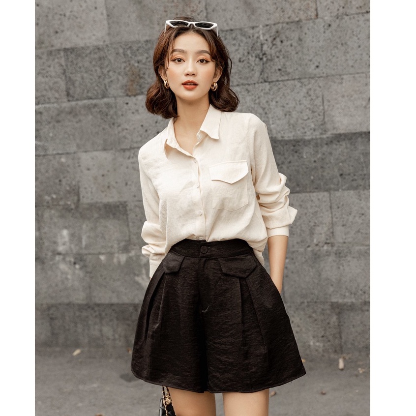OLV - Áo sơ mi Beige Basic Chemise