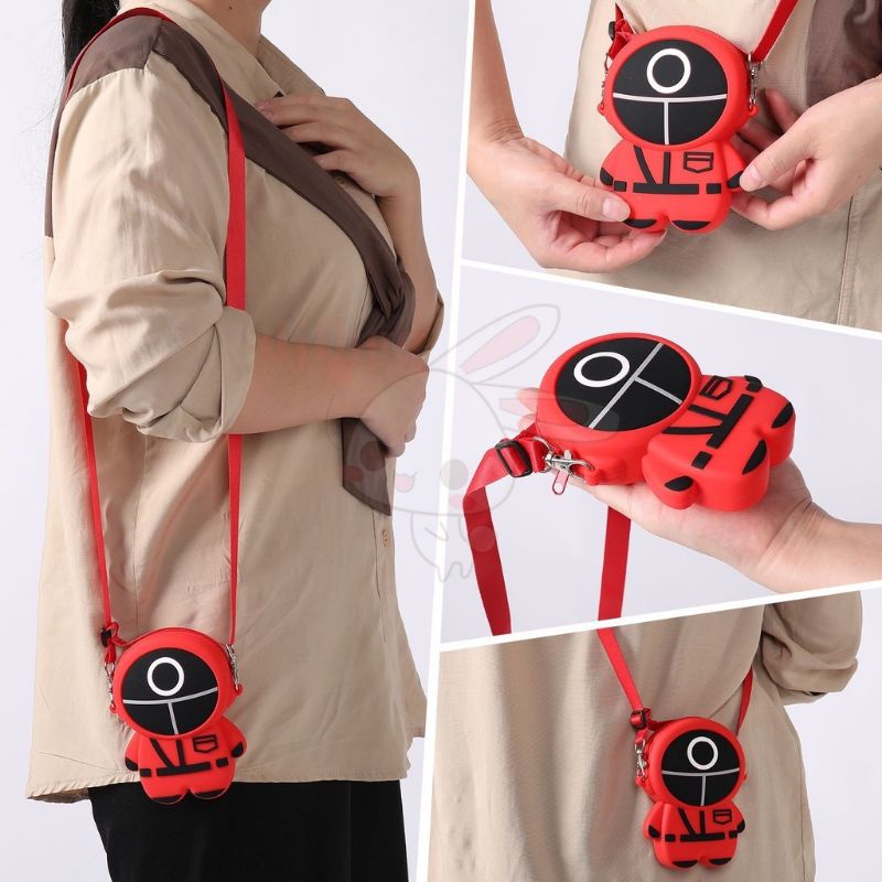 Túi đeo chéo mini silicon/ đồ chơi Popit 2in1