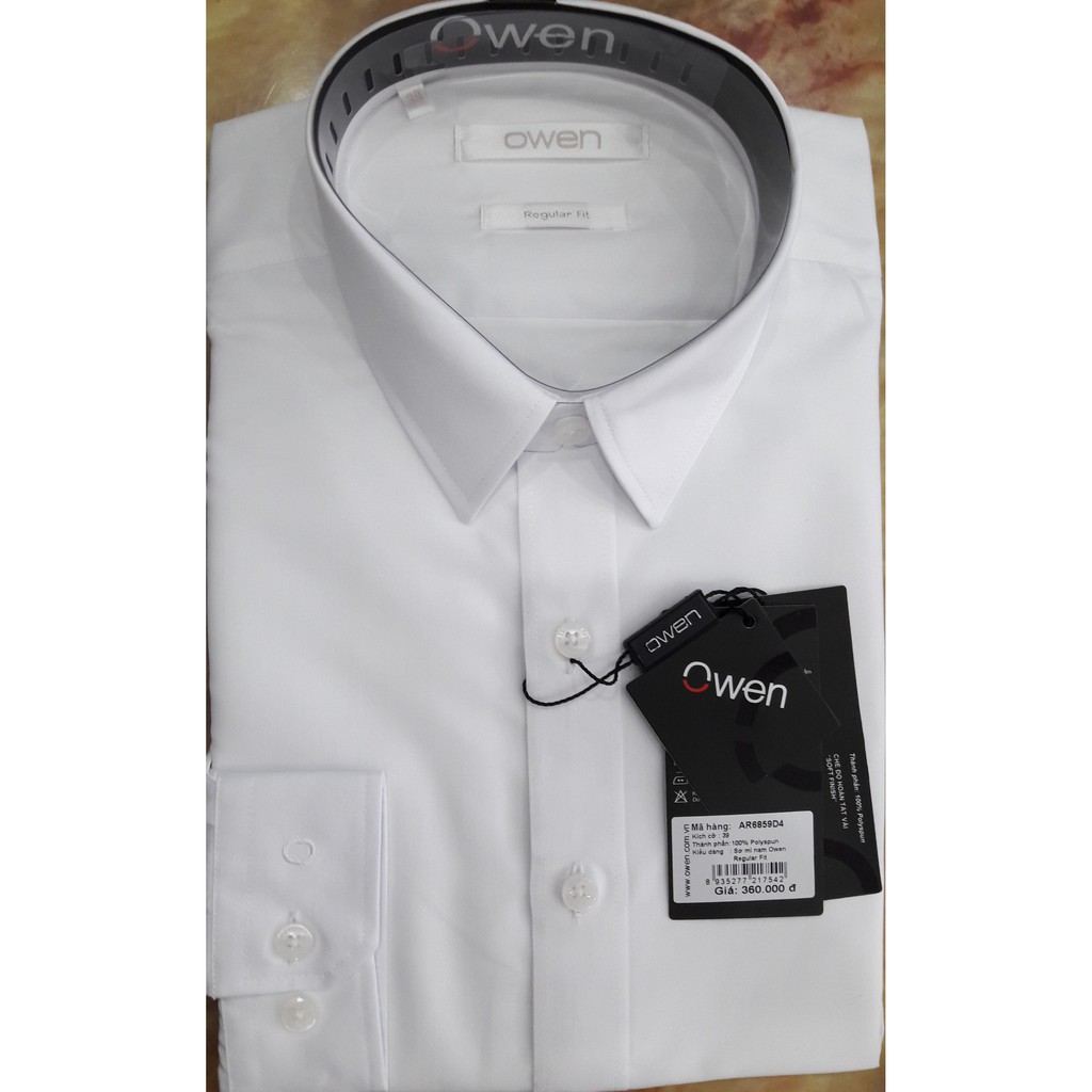 OWEN - Áo sơ mi trắng dài tay Owen chất poly spun/ chất sợi sồi | BigBuy360 - bigbuy360.vn