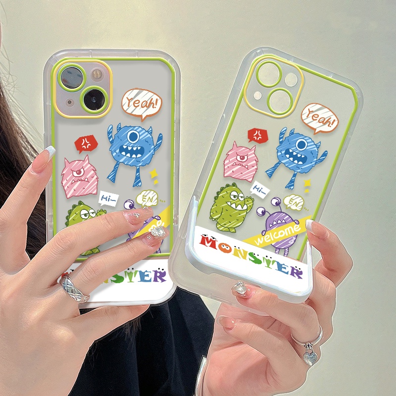 Ốp Điện Thoại Silicone Mềm Chống Sốc In Hình Quái Vật Cho IPhone 13 12 11 Pro Max SE 2020 X XR XS 8 7 6S 6 Plus