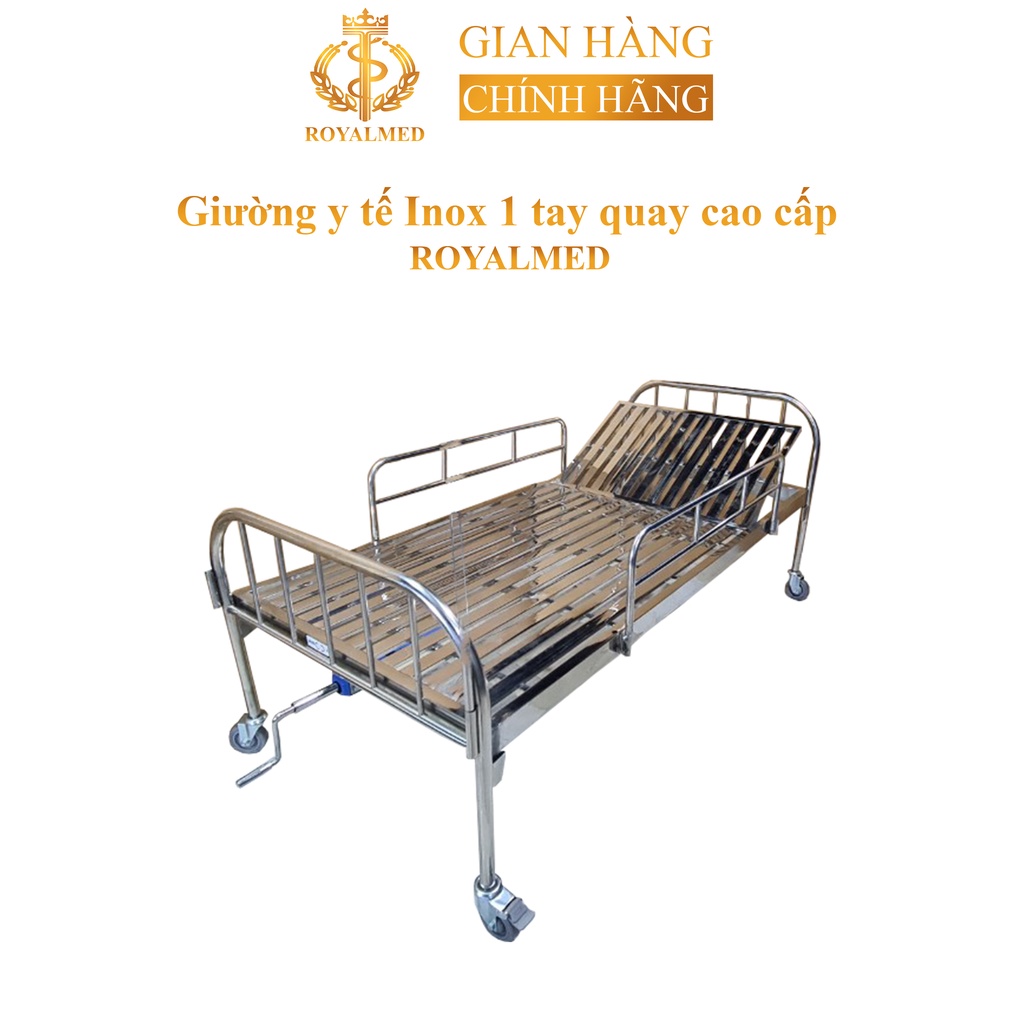 Giường Y Tế Inox 2 Tay Quay Chính Hãng, Chắc Chắn Bền Bỉ - ROYALMED