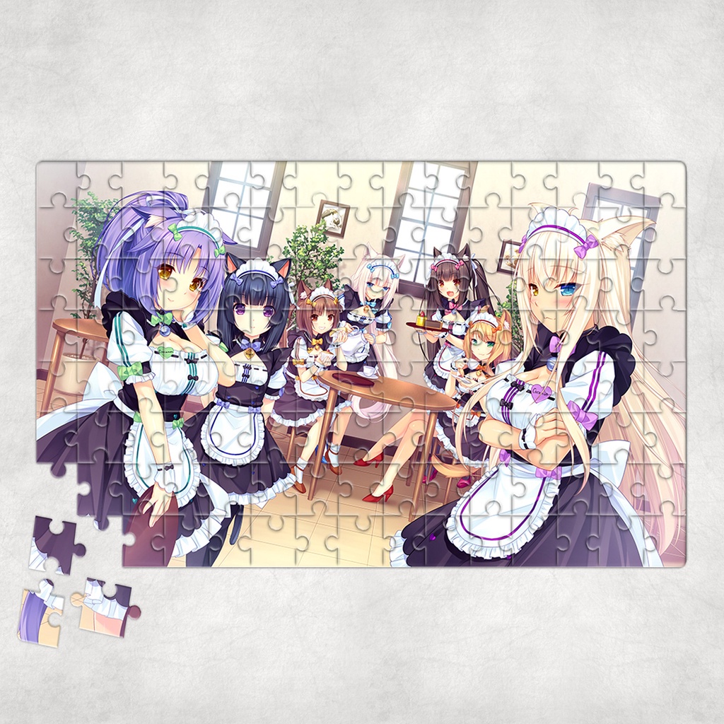 Tranh ghép hình A4, A5 Anime, xếp hình NEKOPARA - Mẫu 1