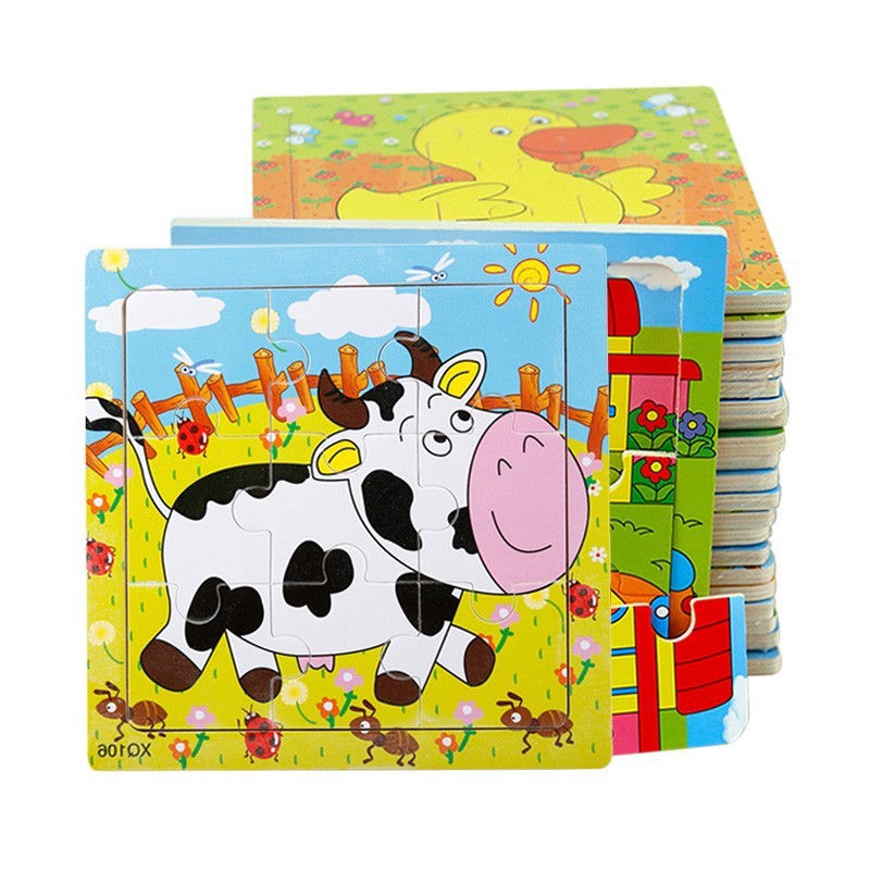 Bộ 5 Tranh Xếp Hình  Phương Tiện Giao Thông Và Động Vật Đặc Biệt.