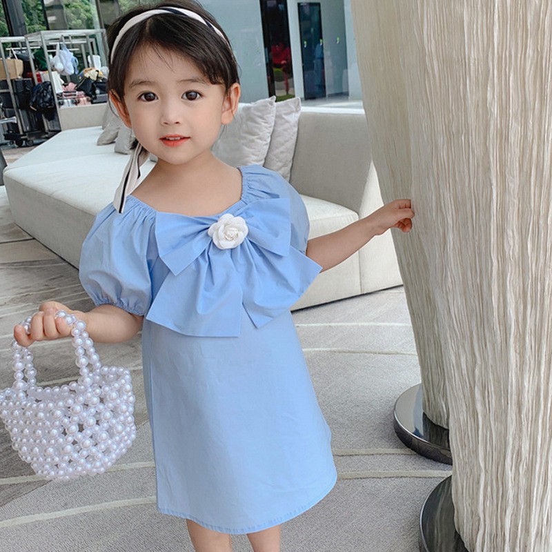 Đầm vải cotton thắt nơ xinh xắn cho mẹ và bé