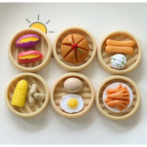 {Xửng Dimsum 4.2cm - 1 cái} STICKER PHỤ KIỆN DIY 3D DÁN ỐP ĐIỆN THỌAI BÌNH NƯỚC KẸP TÓC