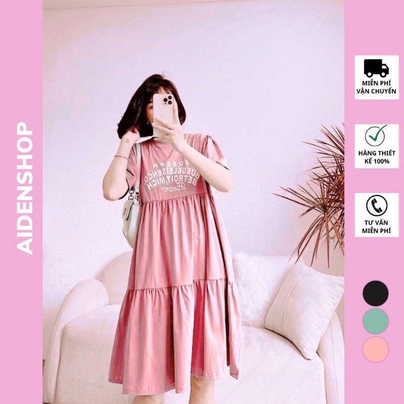 Váy bầu xinh cotton Aidenshop đầm bầu thời trang cao cấp mùa hè thiết kế