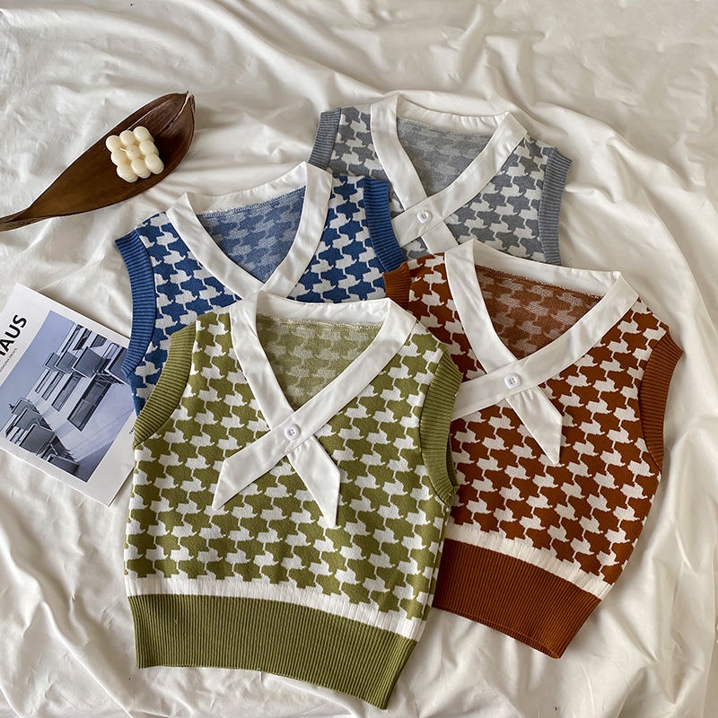 Áo Dệt Kim Cổ Chéo Kẻ Sọc Thời Trang Thu Đông  191968Áo Len Không Tay Phong Cách Hàn Quốc Cổ Điển Độc Đáo | BigBuy360 - bigbuy360.vn