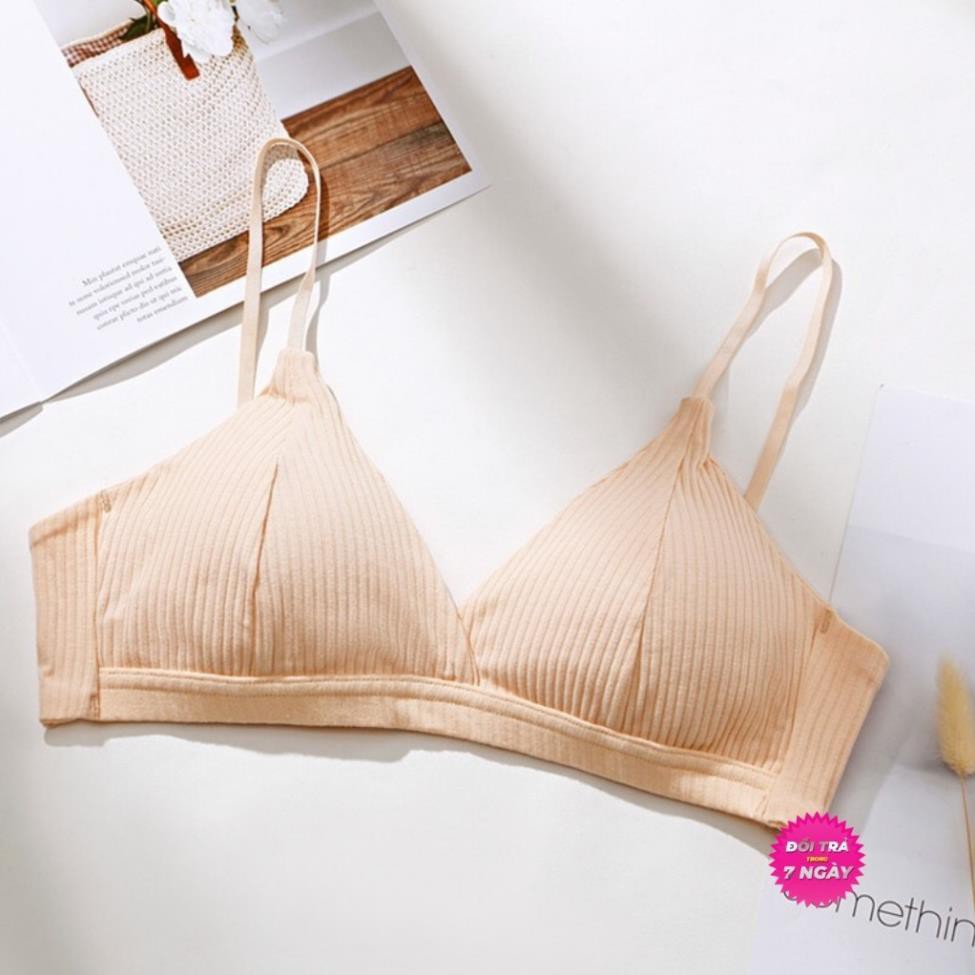 Áo Bra S5BRA07 Bra Hở Lưng Chất Cotton Thun Gân Áo Bra Freesize Không Gọng Cài Sau Hot Hit