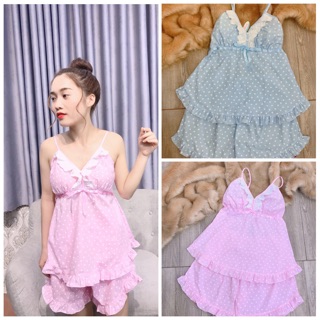 Bộ hai dây kate thái, bộ mặc nhà siêu xynk