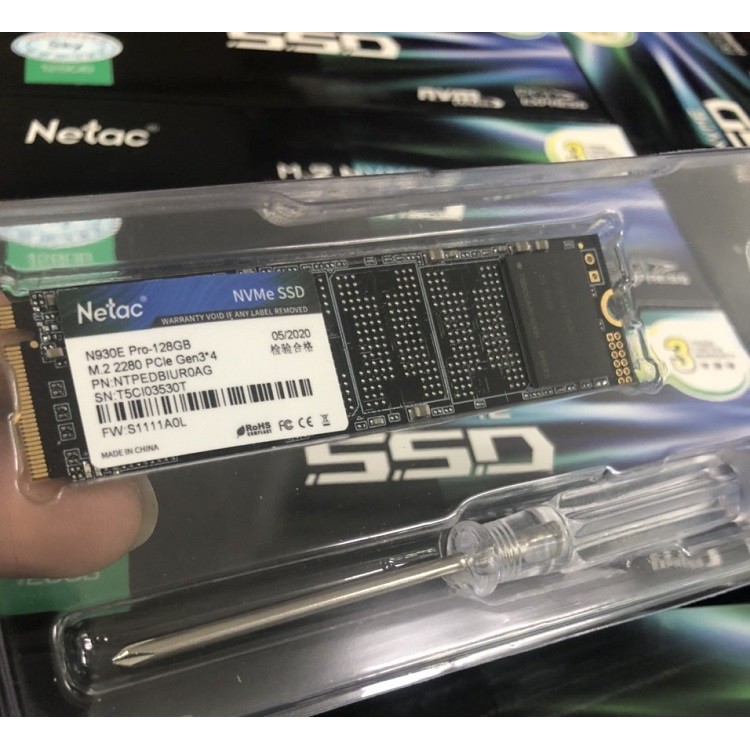 SSD Netac 128GB M.2 2280 NVMe PCIe N930E Pro Gen3*4 Chính Hãng Dùng Cho Laptop PC - Bảo hành 36 tháng 1 đổi 1 | BigBuy360 - bigbuy360.vn