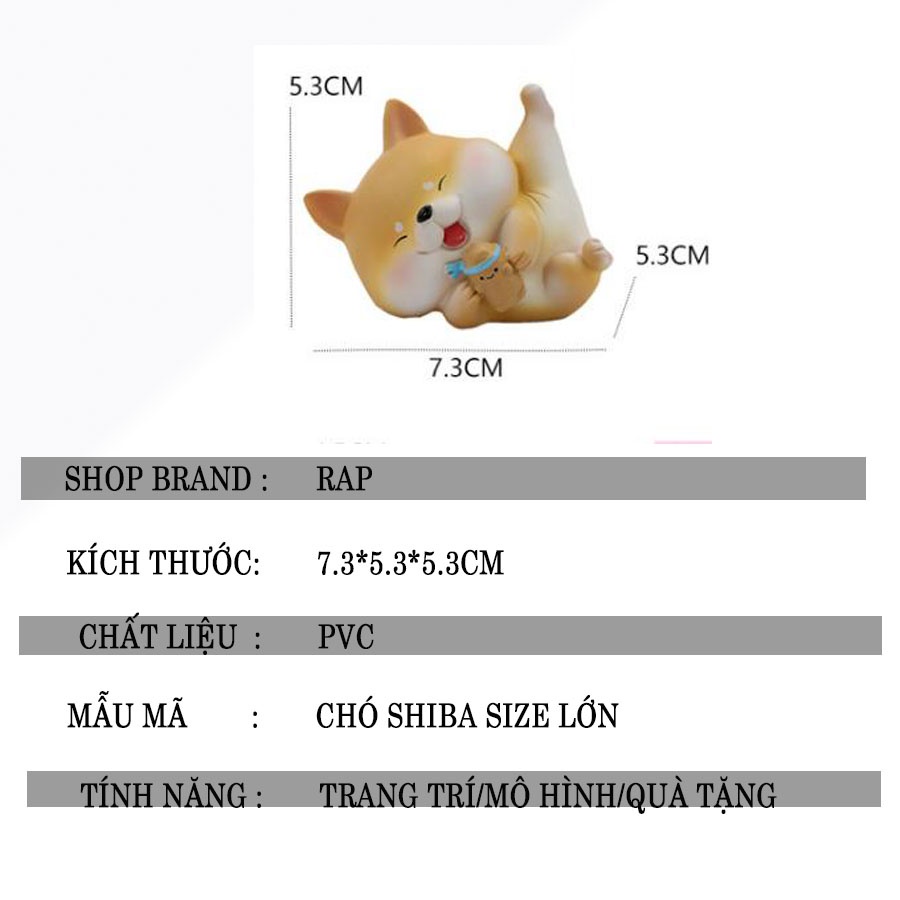 Mô hình cún Bingo chó Shiba tài lộc may mắn dễ thương trang trí để bàn, làm việc, taplo ô tô, quà tặng - Ráp