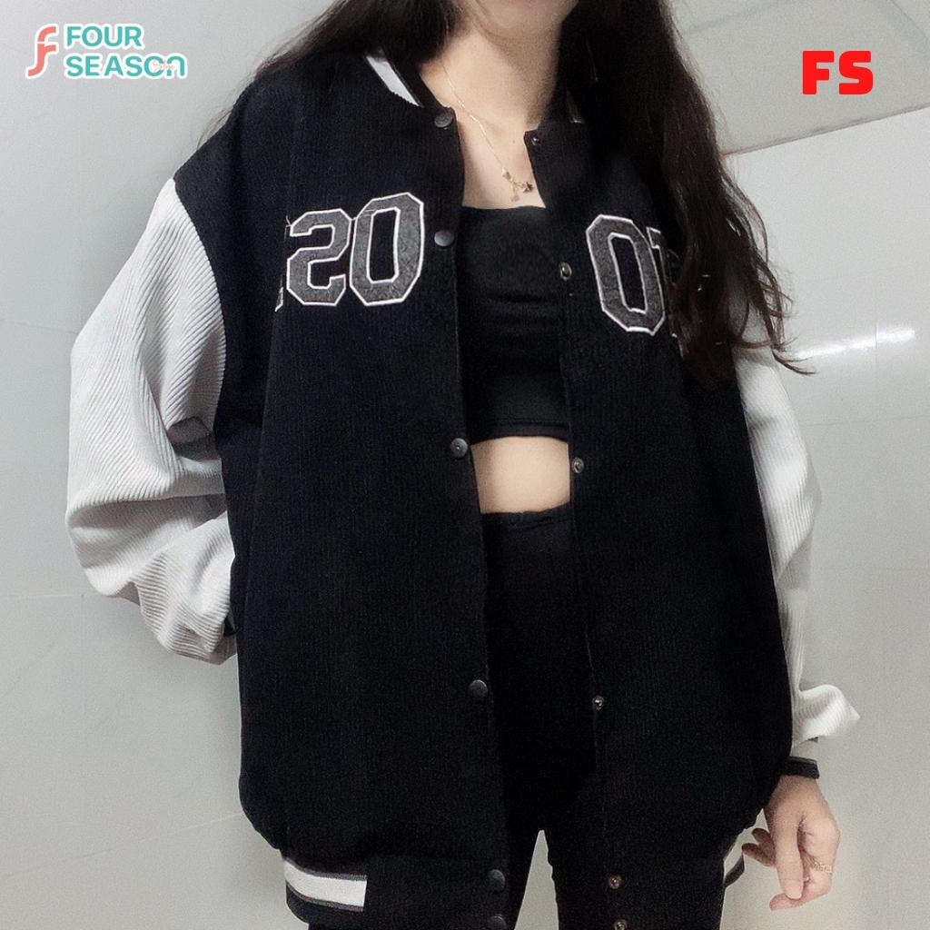 Varsity jacket nhung tăm unisex form rộng CHOOSE AKNT03 4S áo bomber 2 lớp ulzzang street style nam nữ hottrend
