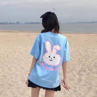 Áo thun tay lỡ form rộng hình thỏ missout siêu xinh đủ màu