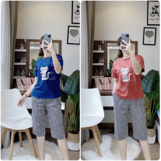 Bộ ao phông quần kẻ