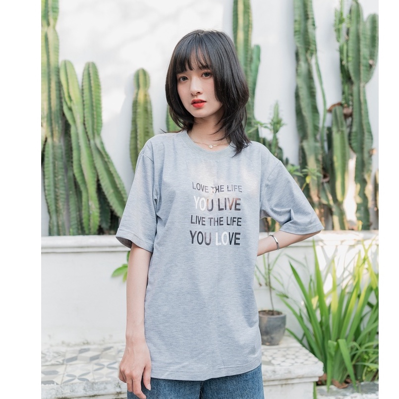 Áo thun unisex form rộng in hình YOLO