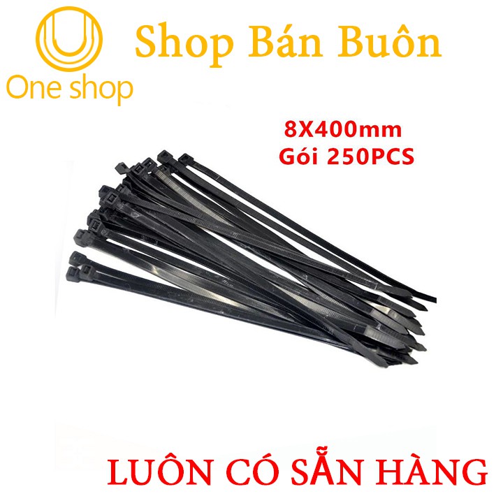 Dây Thít Đen 8X400mm Gói 250PCS