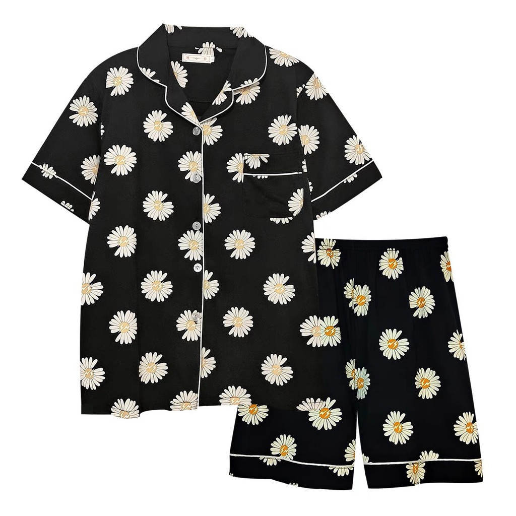 SET ĐỒ NGỦ HÌNH GẤU HOA CÚC PIJAMA NAM NỮ - LJINSTORE