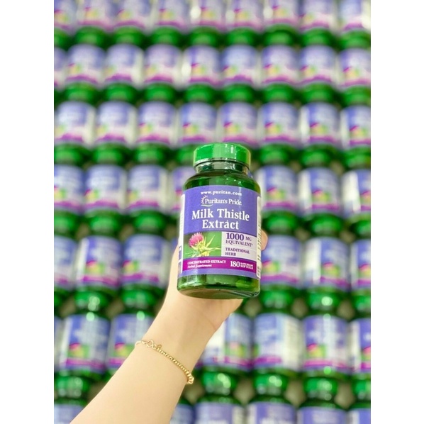 💜 Viên uống bổ gan PURITANS PRIDE Milk Thistle Extract 1000mg của Mỹ 180 viên💜