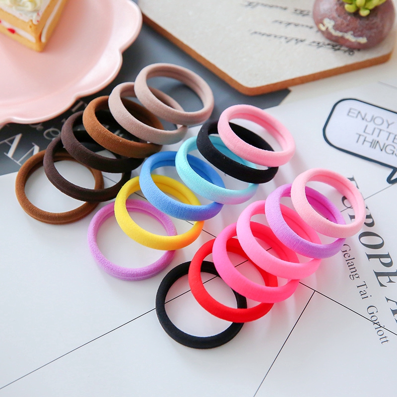 We Flower 10PCs Colorful Hair Tie Rope Scrunchie Korean High Elastic Rubber Band Girls Ponytail Holder