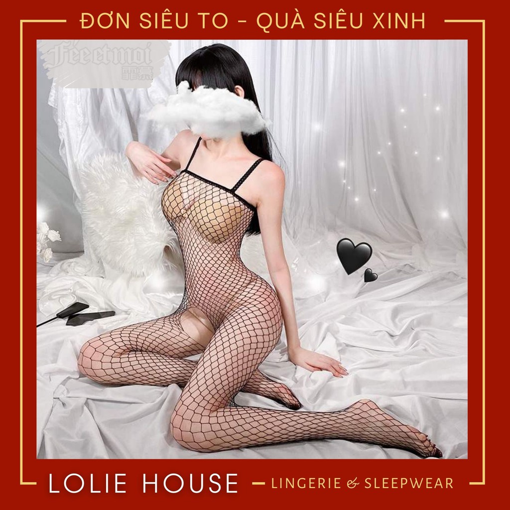 Bodysuit sexy lưới - Quần tất lưới toàn thân ôm body LOLIE HOUSE - BS4 | BigBuy360 - bigbuy360.vn