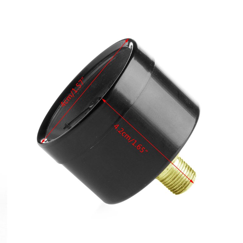 Đồng hồ đo áp suất nén khí thủy lực phạm vi 0-12Bar/0-180PSI kích thước 42x40mm đường kính vòng ren 9mm