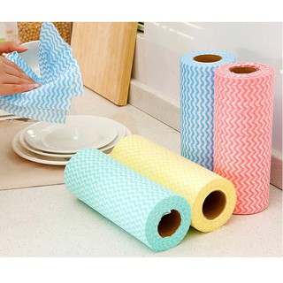 Cuộn giấy lau đa năng nhà bếp bằng vải cuộn 50 miếng [có móc treo]