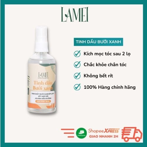 Tinh dầu bưởi xanh Lamei kích thích mọc tóc 100ml, xịt bưởi mọc tóc nhanh em bé bán bưởi