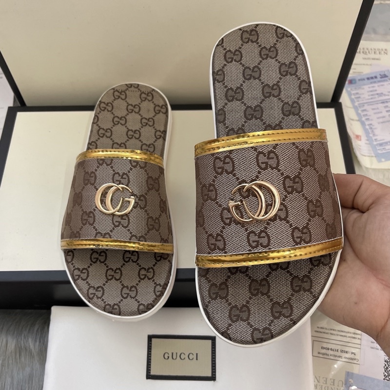 Dép lê da đinh nam ( đinh nhỏ nam ) quai ngang ggg vàng