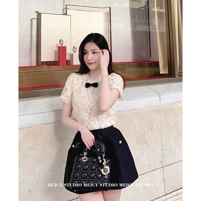 EULALIA TOP - Áo tiểu thư ren hai lớp dày dặn
