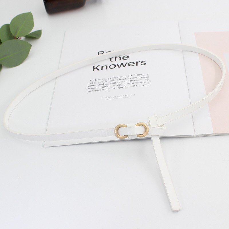 Thắt Lưng Da Pu Khóa Kim Loại Tròn Thiết Kế Thời Trang Cho Nữ