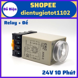 Relay thời gian CKC AH3-3, time 10 phút 24V, rơ le thời gian CKC 10 phút