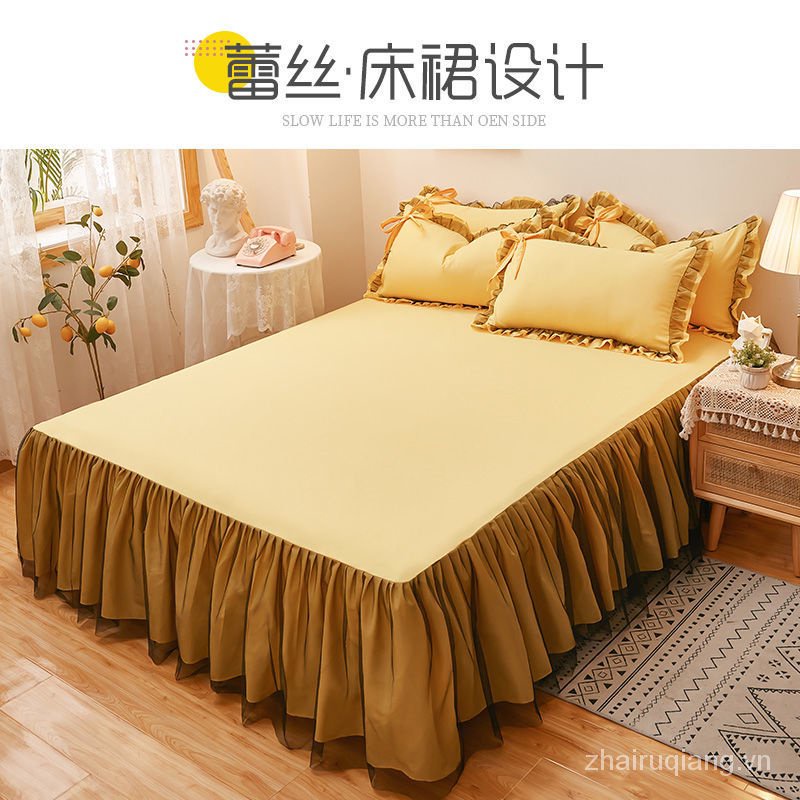 Spot Bộ Chăn Ga Và Vỏ Gối Bốn Món Phong Cách Công Chúa Hàn Quốc | BigBuy360 - bigbuy360.vn
