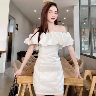 Váy trễ vai tay bồng bèo chun ôm dáng / Đầm ôm body tay bồng cực tôn dáng