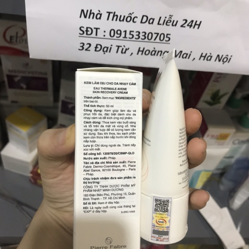 [ Mẫu Mới ] Avene Skin Recovery Cream 40ml Kem dưỡng cho da nhạy cảm và kích ứng