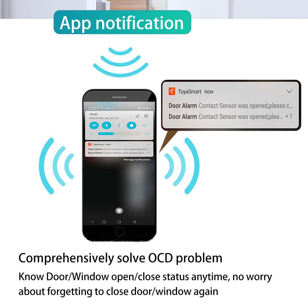Thiết Bị Báo Động Cảm Biến Mở Cửa Wifi Thông Minh Bảo Vệ An Toàn Cho Nhà Ở