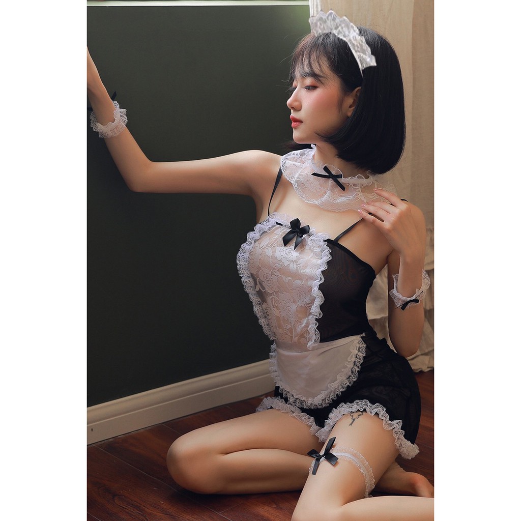 [HÀNG LOẠI 1] Set đồ nàng hầu gái thơ ngây quyến rũ - Tặng kèm quần chip ren lọt khe nóng bỏng | BigBuy360 - bigbuy360.vn