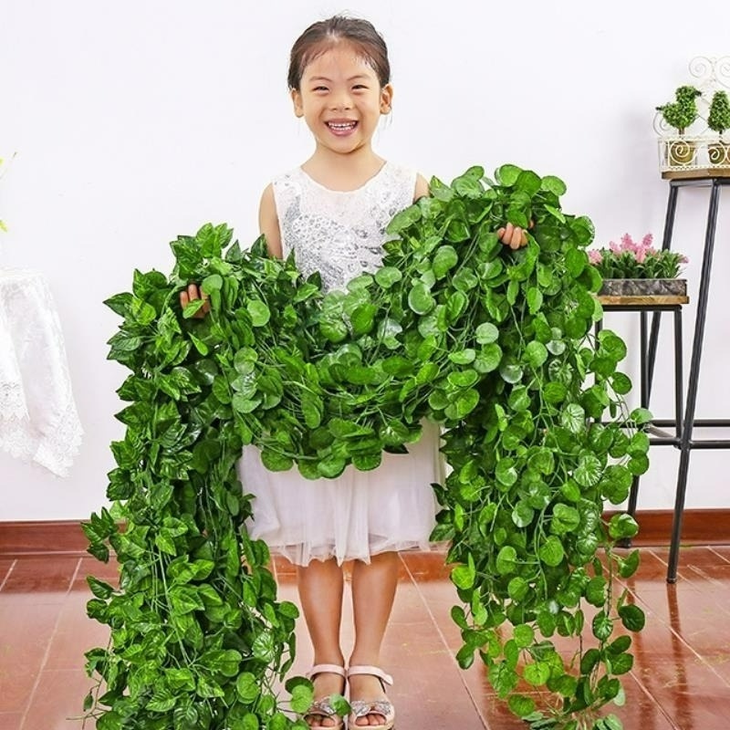 Set 12 Dây Lá Thường Xuân Nhân Tạo Dài 2m Dùng Trang Trí ​Phụ Kiện Trang Trí Sân Vườn Đám Cưới