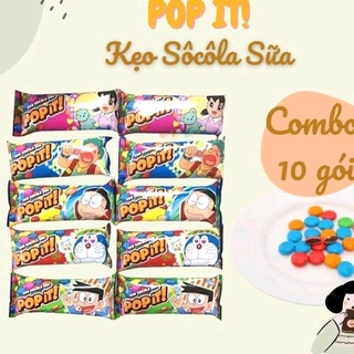 Bịch 10 gói kẹo socola sữa popit phạm nguyên