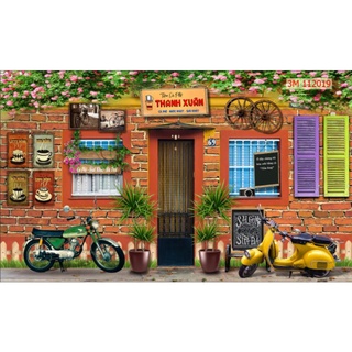 Tranh dán tường 3D thành phố về đêm